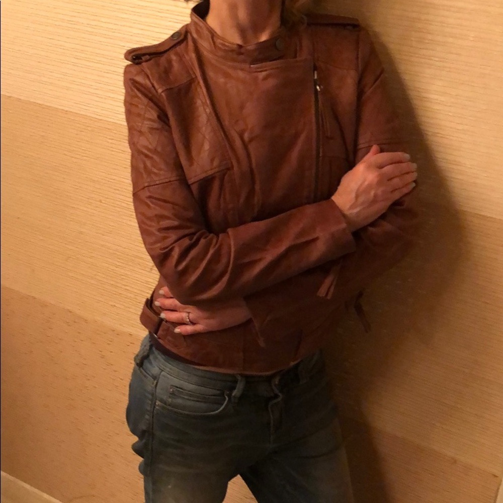 Only True Collection leather bike jacket